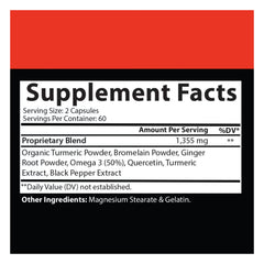 Turmeric and Ginger Maxx with Bromelain and Black Pepper - 120 Capsules (60 Servings)