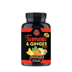 Turmeric and Ginger Maxx with Bromelain and Black Pepper - 120 Capsules (60 Servings)
