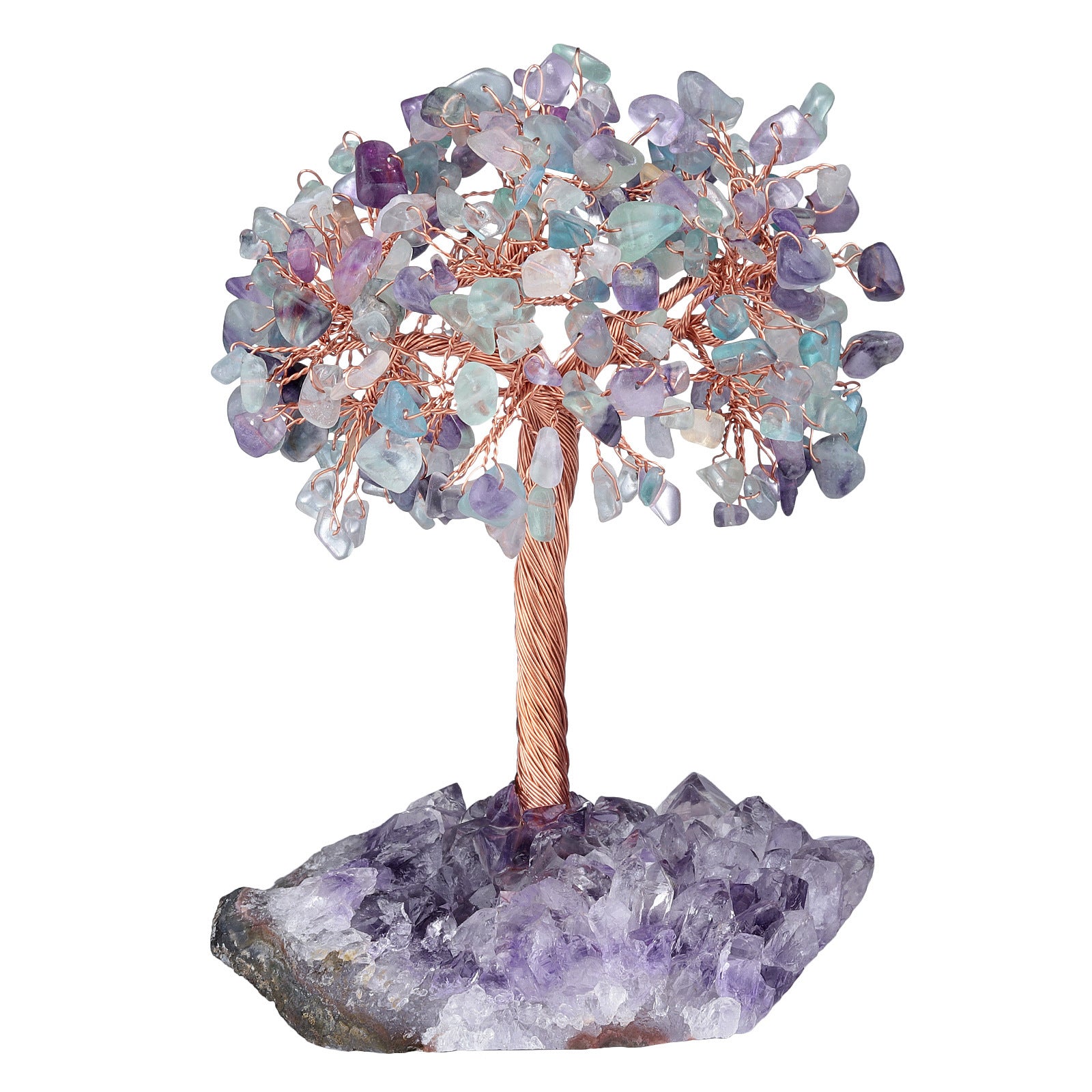 Natural Amethyst Flower Regular Base Tree Gravel Handicraft Ornaments