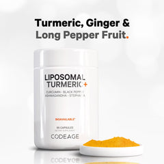 Liposomal Fermented Turmeric + Black Pepper - Curcumin & Ginger - 90 Capsules (30 Servings)