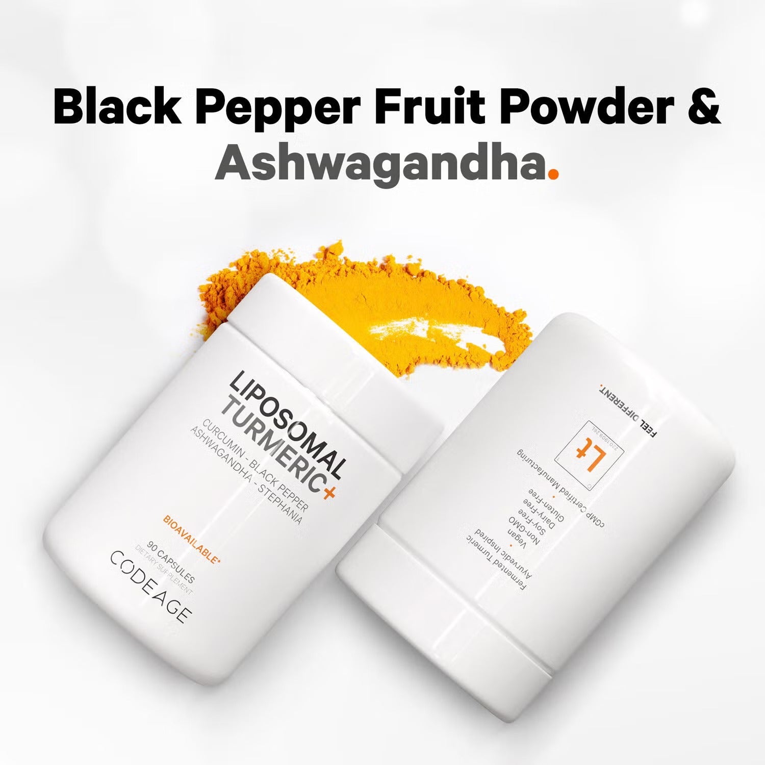Liposomal Fermented Turmeric + Black Pepper - Curcumin & Ginger - 90 Capsules (30 Servings)