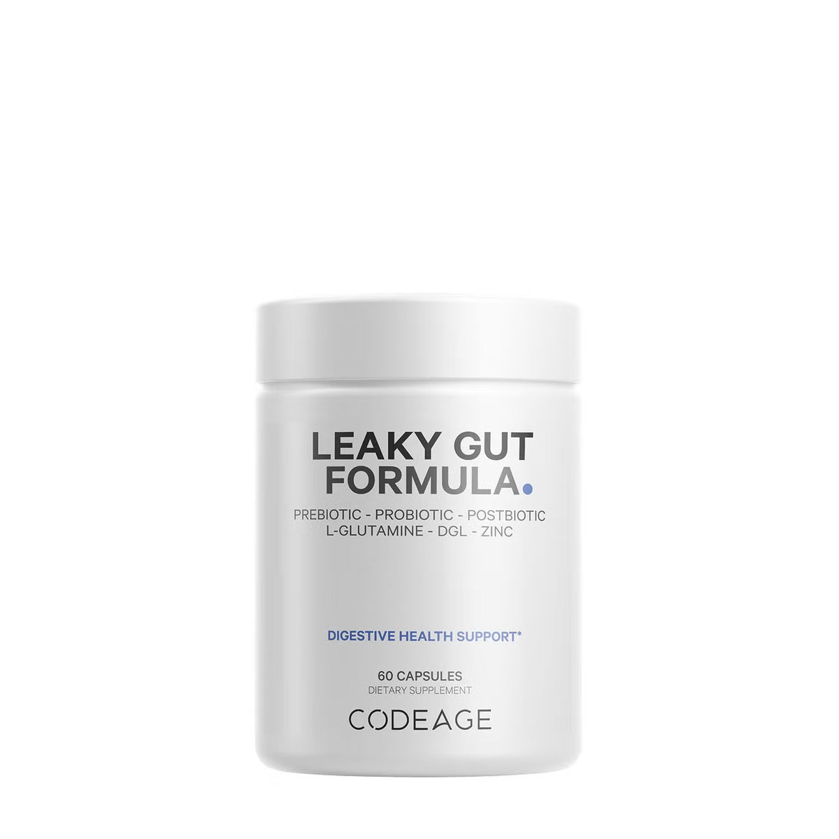 Leaky Gut Supplement - L-Glutamine - Prebiotics - Probiotics - Postbiotic - 60 Capsules (30 Servings)