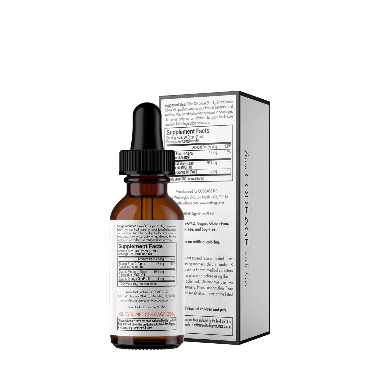 Liquid Vitamin E and MCT oil - 2 fl oz. (60 Servings)