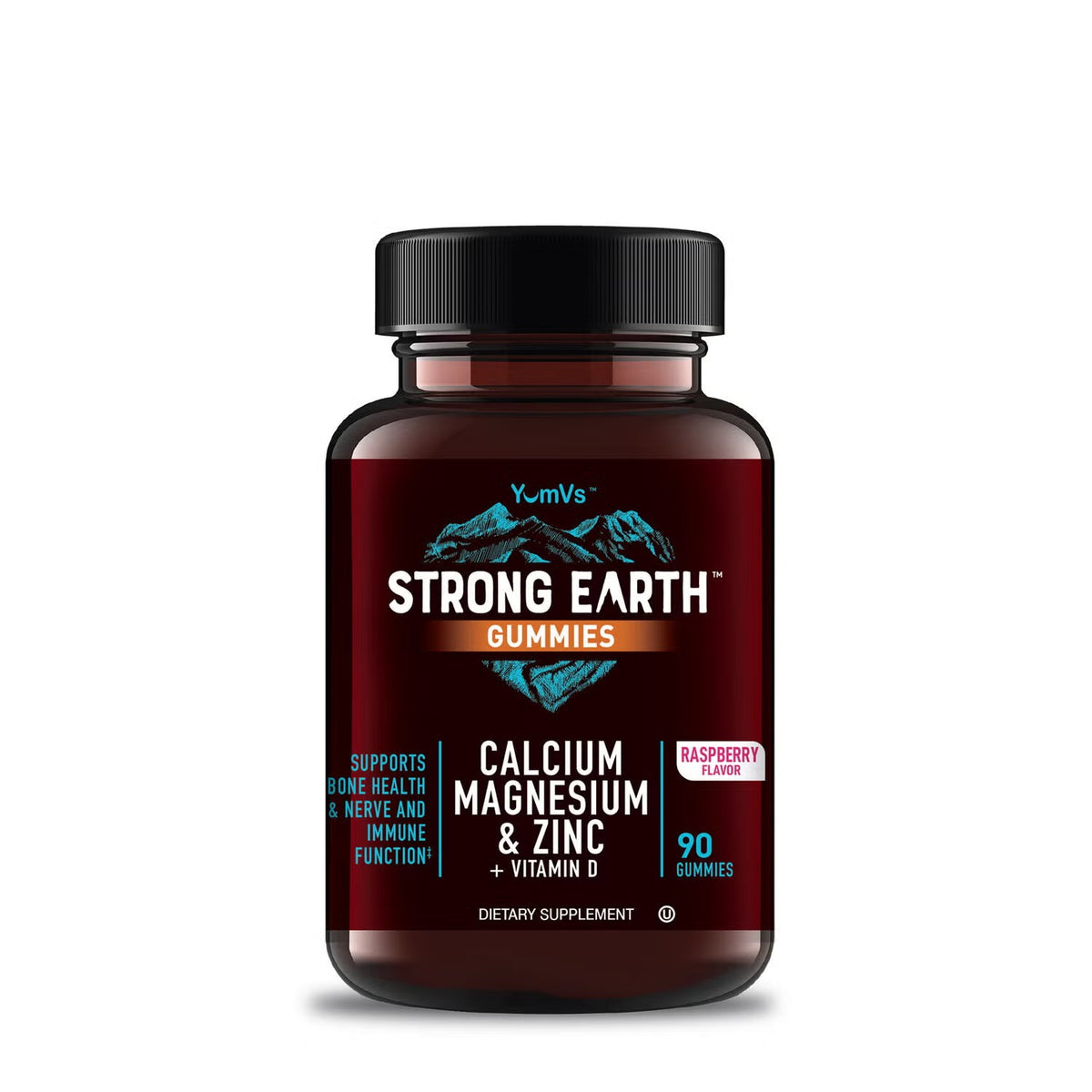 Calcium - Magnesium & Zinc + Vitamin D - Raspberry - 90 Gummies (90 Servings)