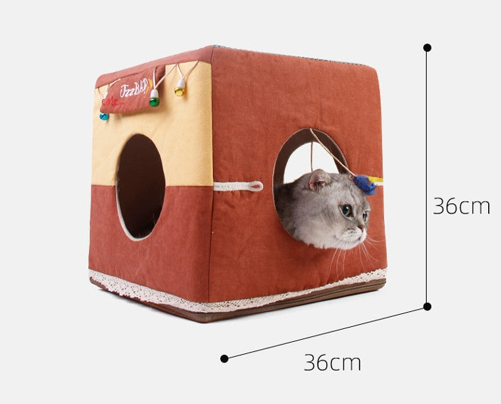 Cat Litter Universal Semi-enclosed Sleeping Nest Foldable