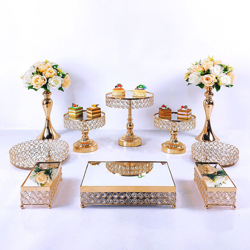 European Style Dessert Stand Set Tray Wrought Iron Dessert Display Stand Decoration