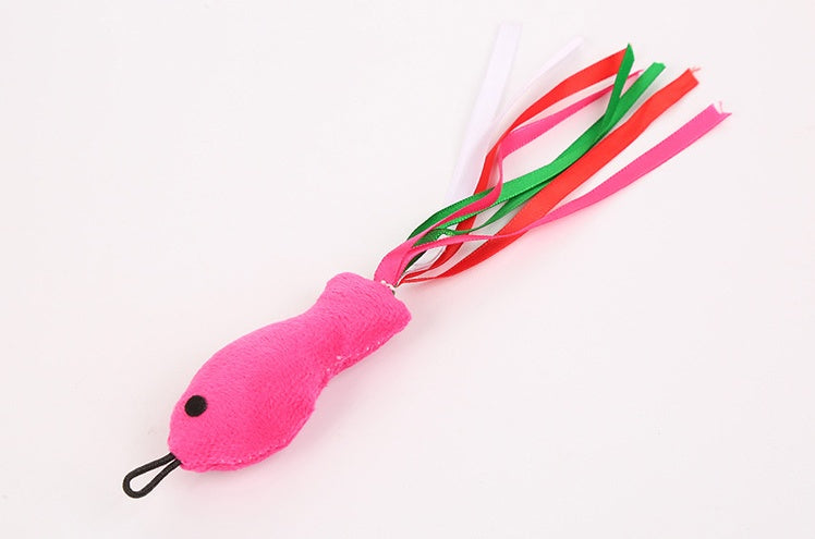 Pet cat toy telescopic rod combination set catnip fish