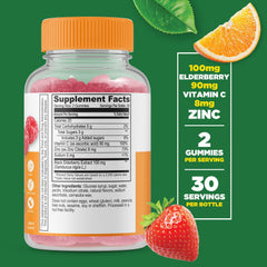 Immune Support with Elderberry - 60 Gummies (30 Servings)
