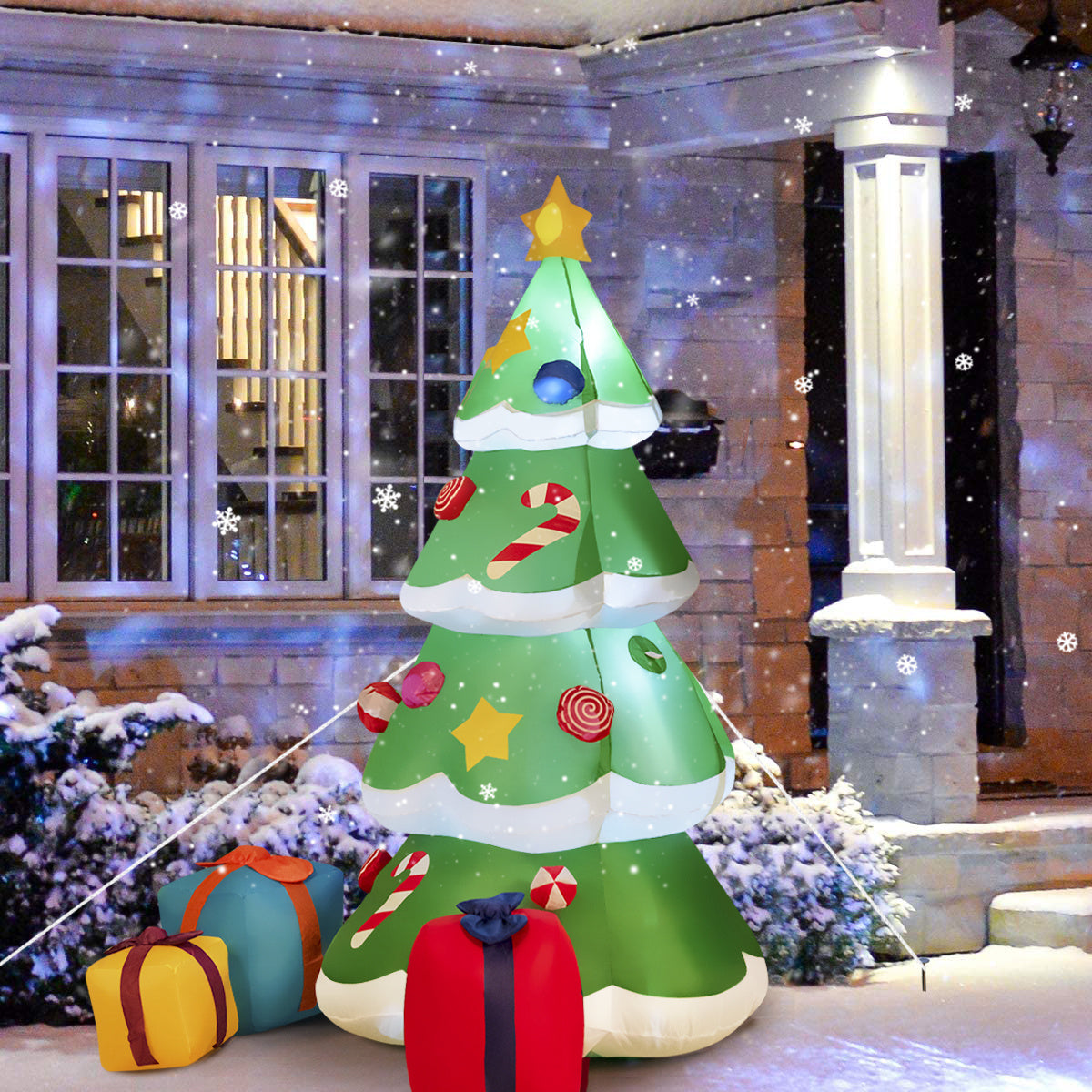 Inflatable Luminous Santa Claus Tree Snow Popular Model LED Decorative Ornaments