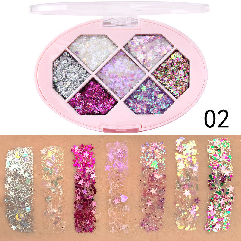 Creative Seven Color Glitter Powder Eyeshadow Palette