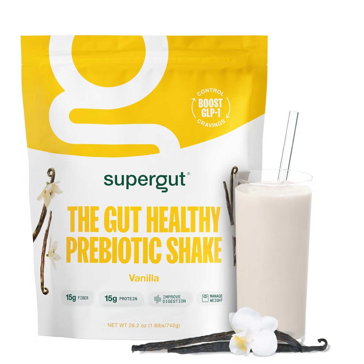 The Gut Healthy Prebiotic Shake - Vanilla - 1.6 lbs. (14 Servings)