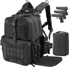 Tactical Range Backpack Bag, VOTAGOO Range Activity Bag For Handgun And Ammo, 3 Pistol Carrying Case For Hunting Shooting