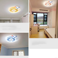 Simple Modern Children's Ultra-thin Round Nordic Restaurant Ceiling Fan