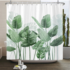 European Flowers, Birds, Plants Bath Curtains Waterproof