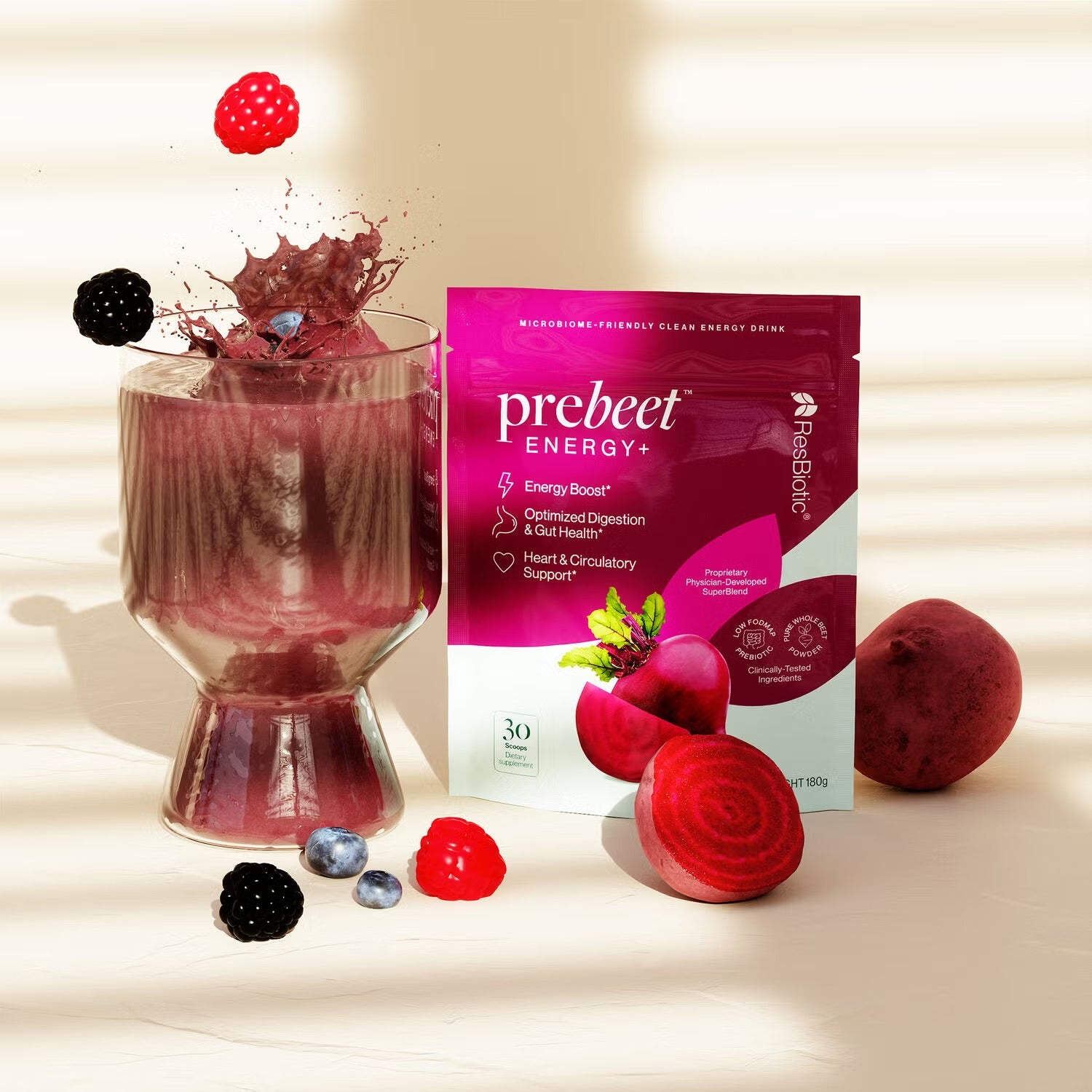 resbiotic® - prebeet ENERGY+ Prebiotic - 180 grams (30 Servings)
