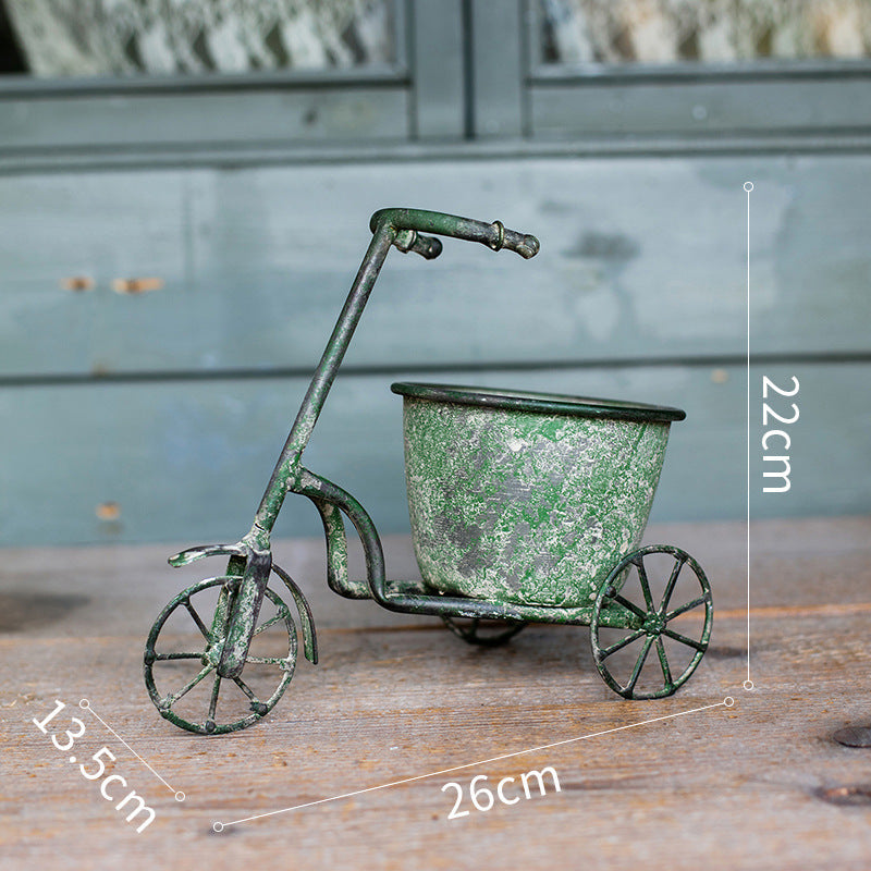 Bicycle Wrought Iron Flower Pot Flower Pot Succulent Pot Flower Cart