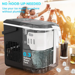 Ice Makers Countertop, Ice Machine With Carry Handle, 9 Cubes In 6 Mins, 26.5 Lbs Per Day, Self-Cleaning Portable Ice Maker, Suitable For Home Kitchen Office Party RV