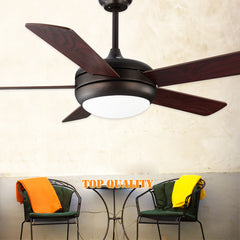 American Simple Light Luxury Home Wood Leaf Fan