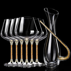 Gold Foil Gold Diamond Large Wine Glass Luxury Goblet