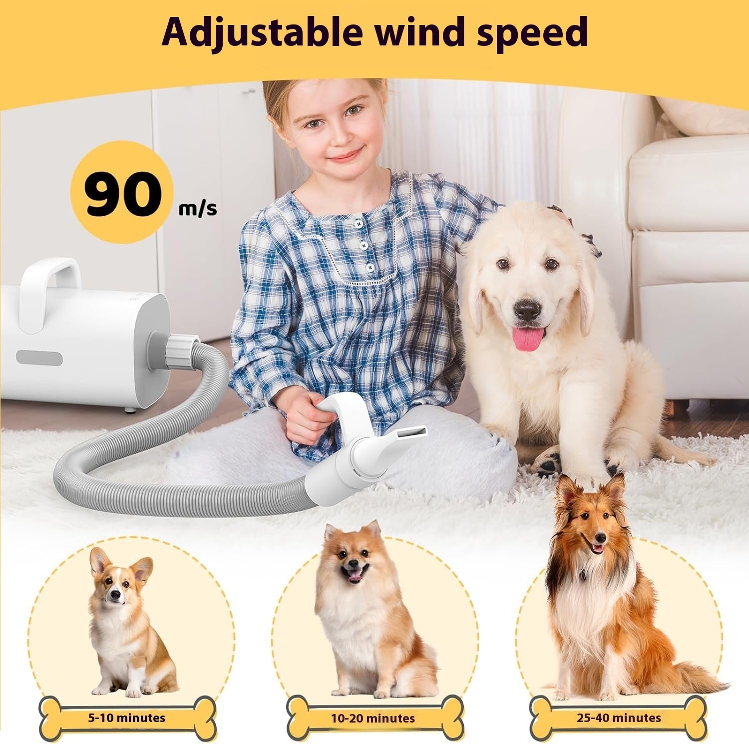 Smart Handle Dog Hair Dryer Negative Ion Pet Hair Dryer