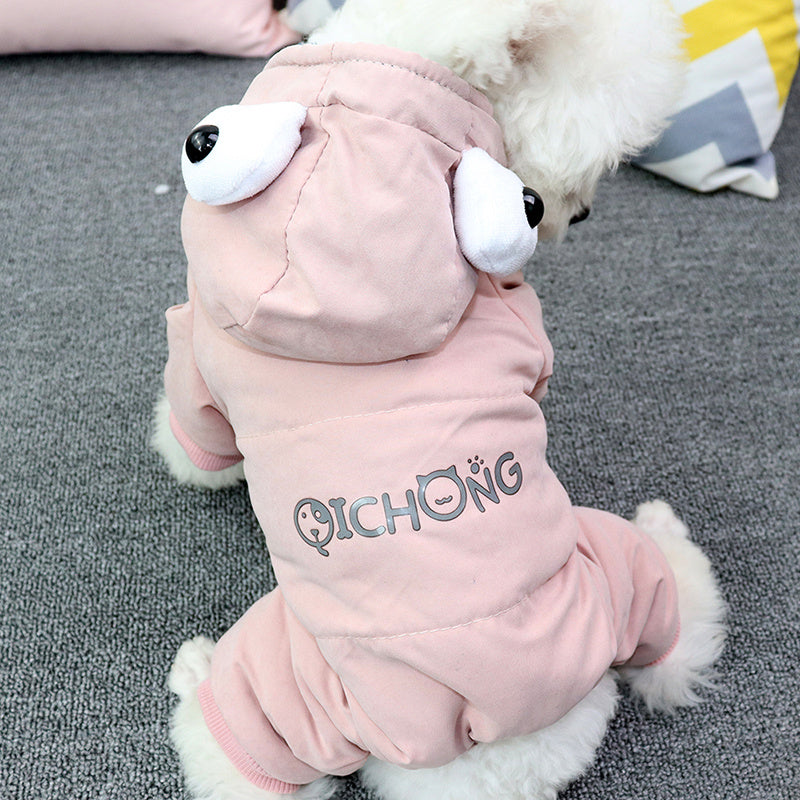 Four legged pet plush cat clothing