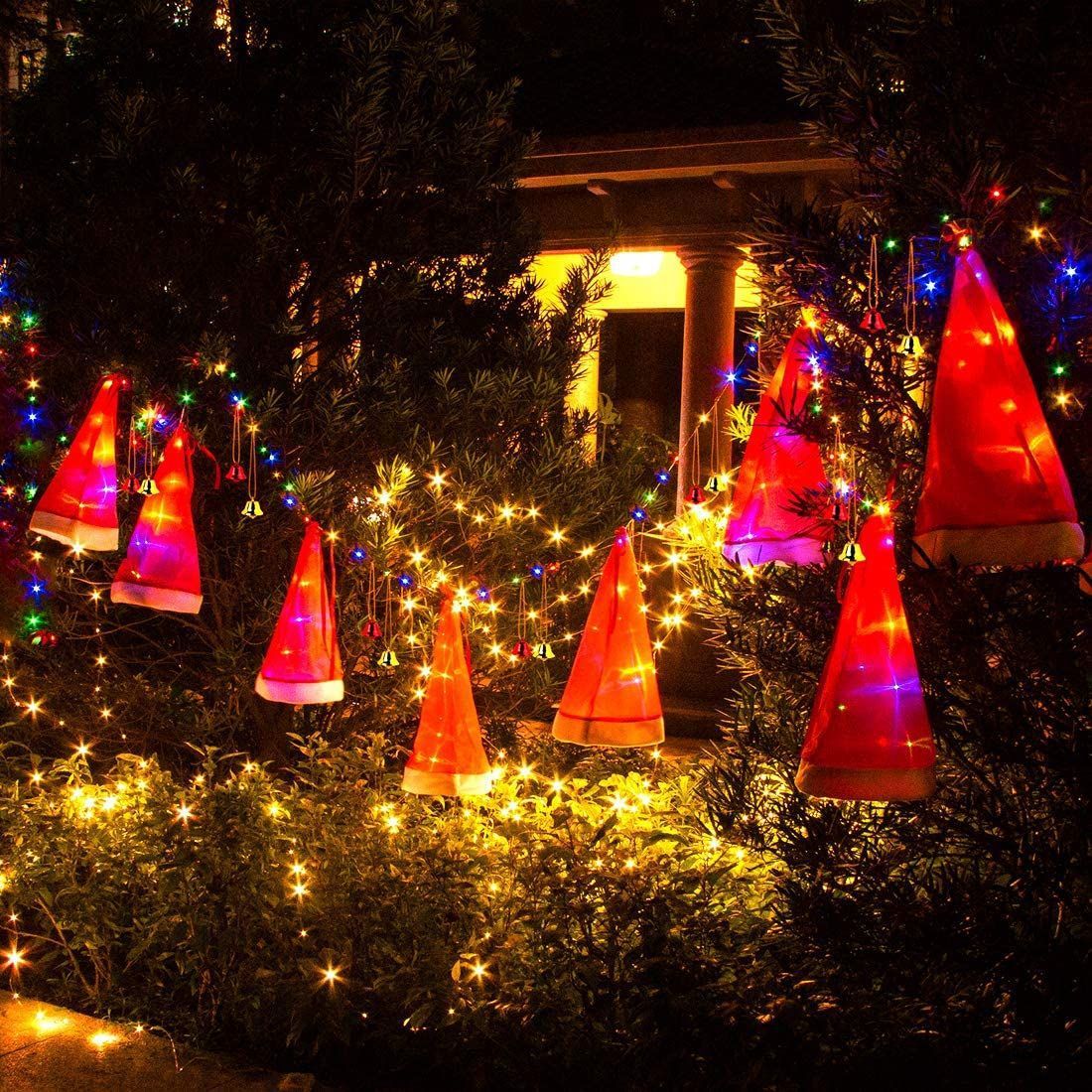 Christmas Decoration Hat 8 Hat 10 Bell Hanging Lighted Glowing Hat