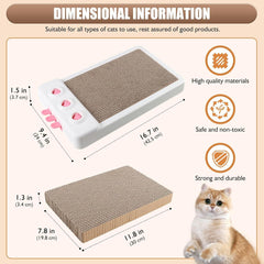 Cat Scratcher Toy Interactive Whack A Mole Cat Toy  Cardboard Cat Scratcher Cat Scratching Board Cat Scratching Pad For Indoor Cats Cat Enrichment Toys