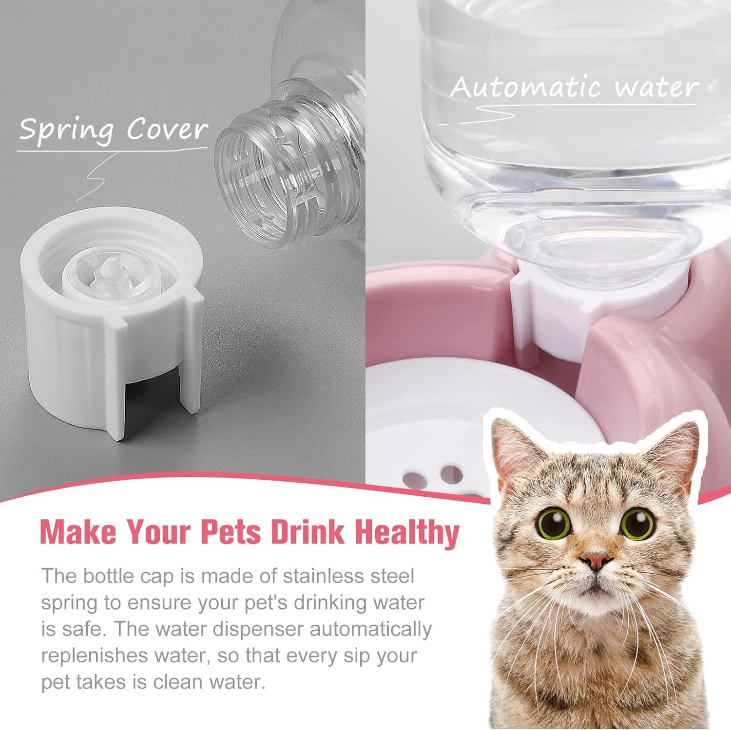 Dog Bowls Cat Food And Water Bowl Set With Water Dispenser And Stainless Steel Bowl For Cats And Small Dogs