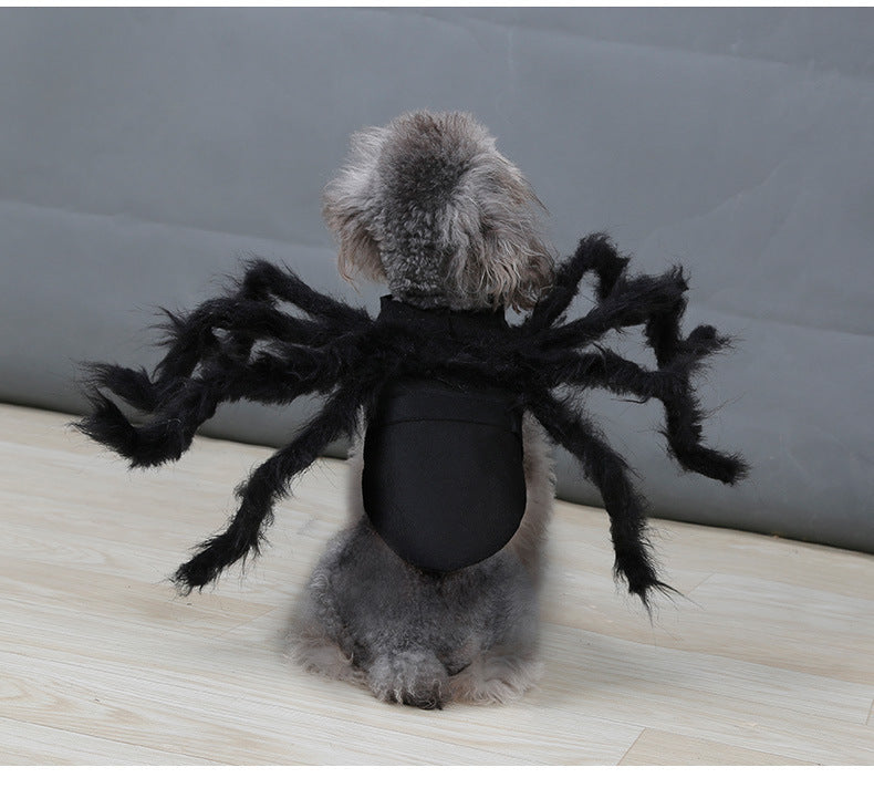 Cross border popular pet spider clothing dog cat horror simulation plush spider transform dress party dress