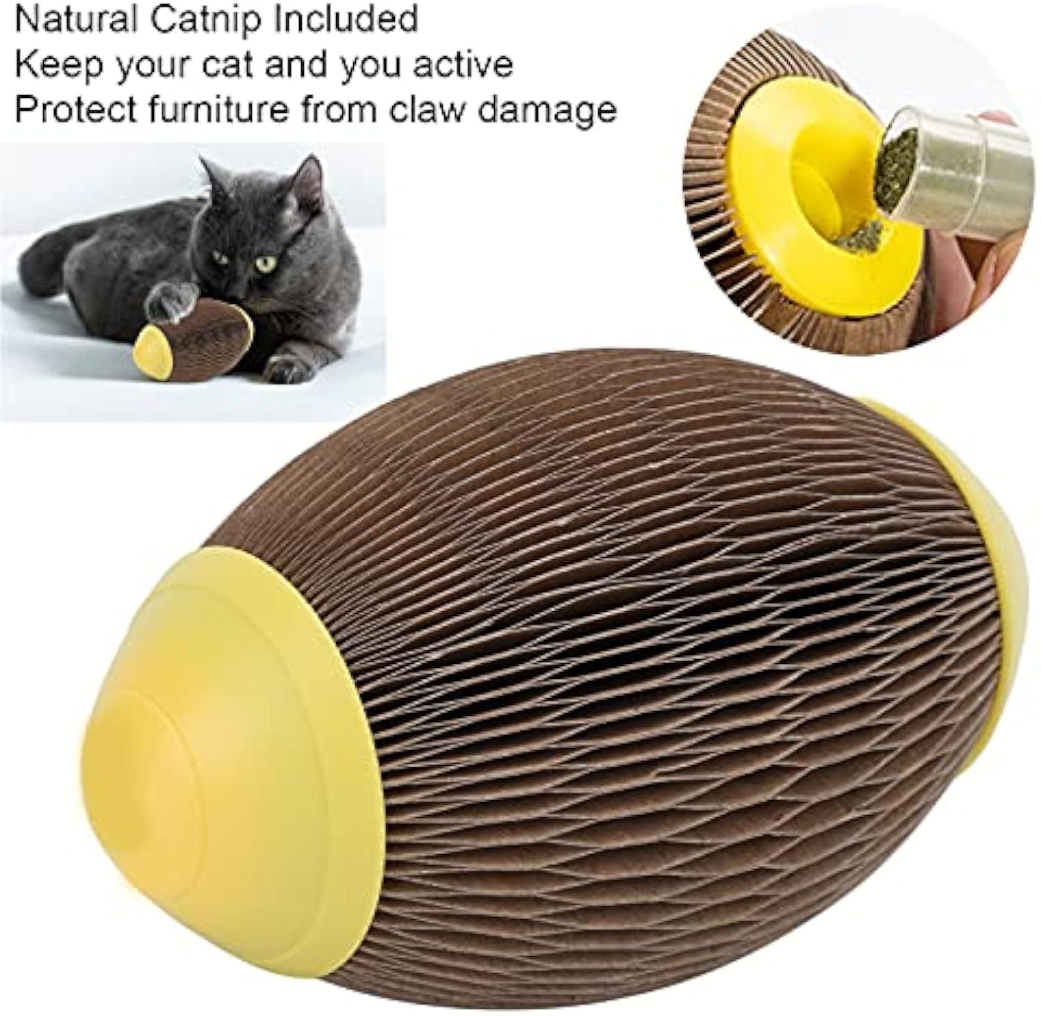 Catnip Ball Toy Keep Your Cat And You Active Catnip Scratch Football Toy Made Of Recycled Eco Friendly Corrugated Paper For Cats' Exercising And Playing