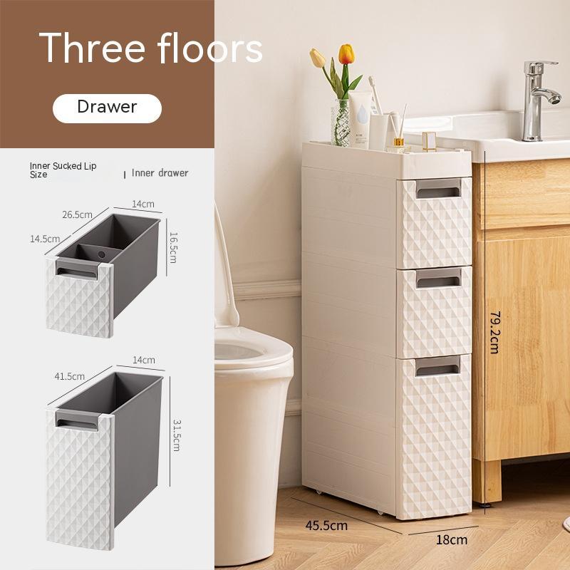 Plastic Floor-standing Multi-layer Toilet Corner Shelf Bathroom Toilet Side Storage Cabinet