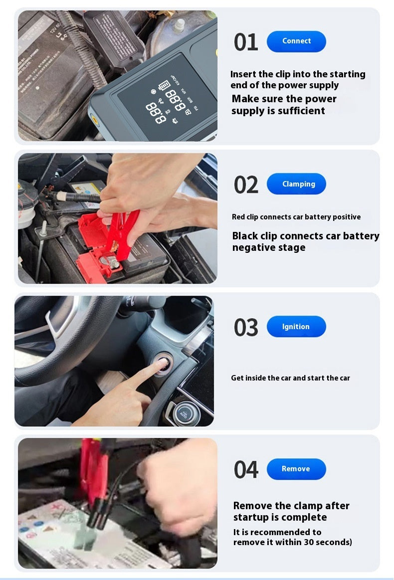 Vehicle Air Intelligent Digital Display Car Start Emergency Supply All-in-one Multi-function Power Bank Power Supply