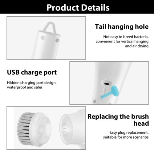 Rechargeable Electric Cordless Cleaning Brush Spin Scrubber Turbo Scrub Cleaner