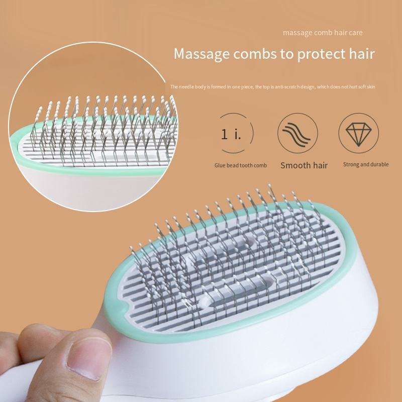 Cat Comb Dog Hair Remover Brush UVC Sterilization Pet Grooming Slicker Needle Comb Cat Sterilization Comb Pet Brush For Shedding And Grooming Self-Cleaning Slicker Brush For Long And Short Hair