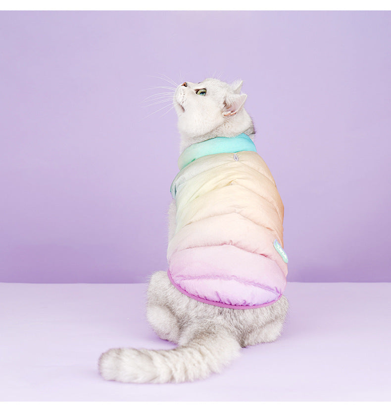 Colorful Pet Vest Top Cat Warm Winter Fashion Clothes Teddy Dog Clothing