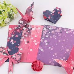 Double-sided Two-color Japanese-style Floral Origami Square Printing Origami