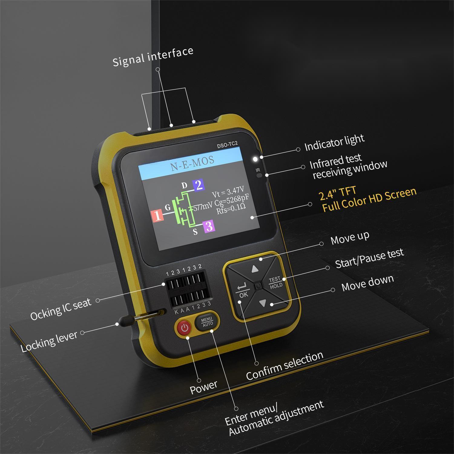 Handheld Digital Oscilloscope Portable Electronic Transistor Tester