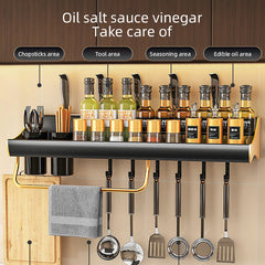 Fashionable Kitchen Shelf Wall-mounted Punch-free Multifunctional