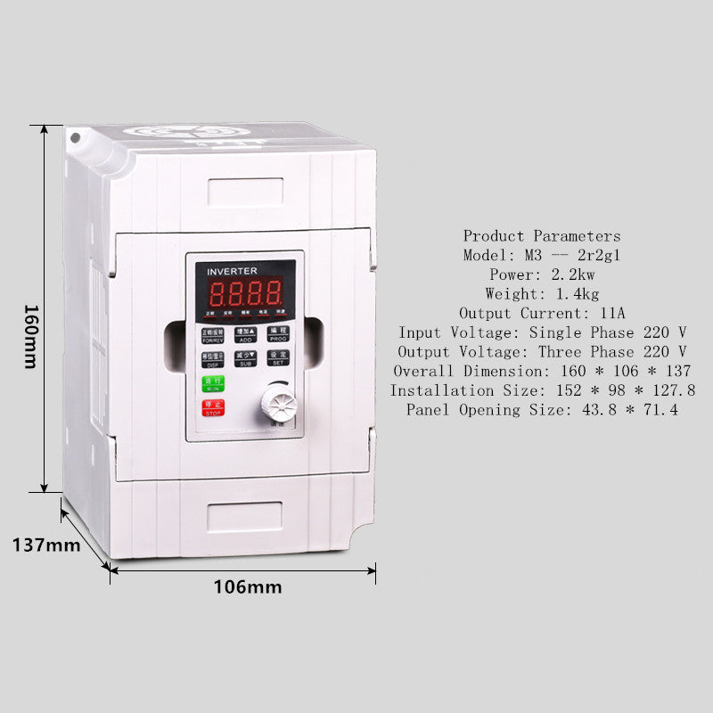 Inverter Three-Phase 380V Speed Controller 0.75/1.5/2.2/3/7.5kw