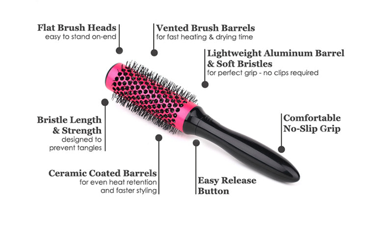 High Temperature Resistant Ceramic Iron Round Comb Beauty Hair Makeup Tool 50mm