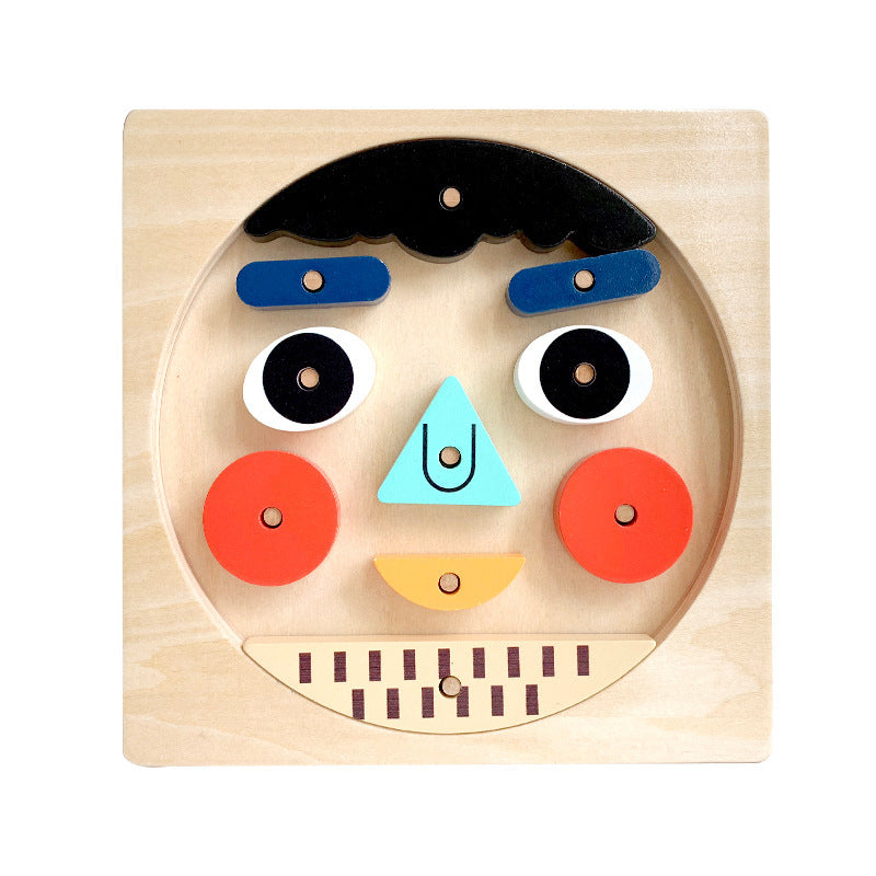 Face Changing Expression Game Children Face Changing Expression Games Kindergarten Game Wooden Building Blocks Toy