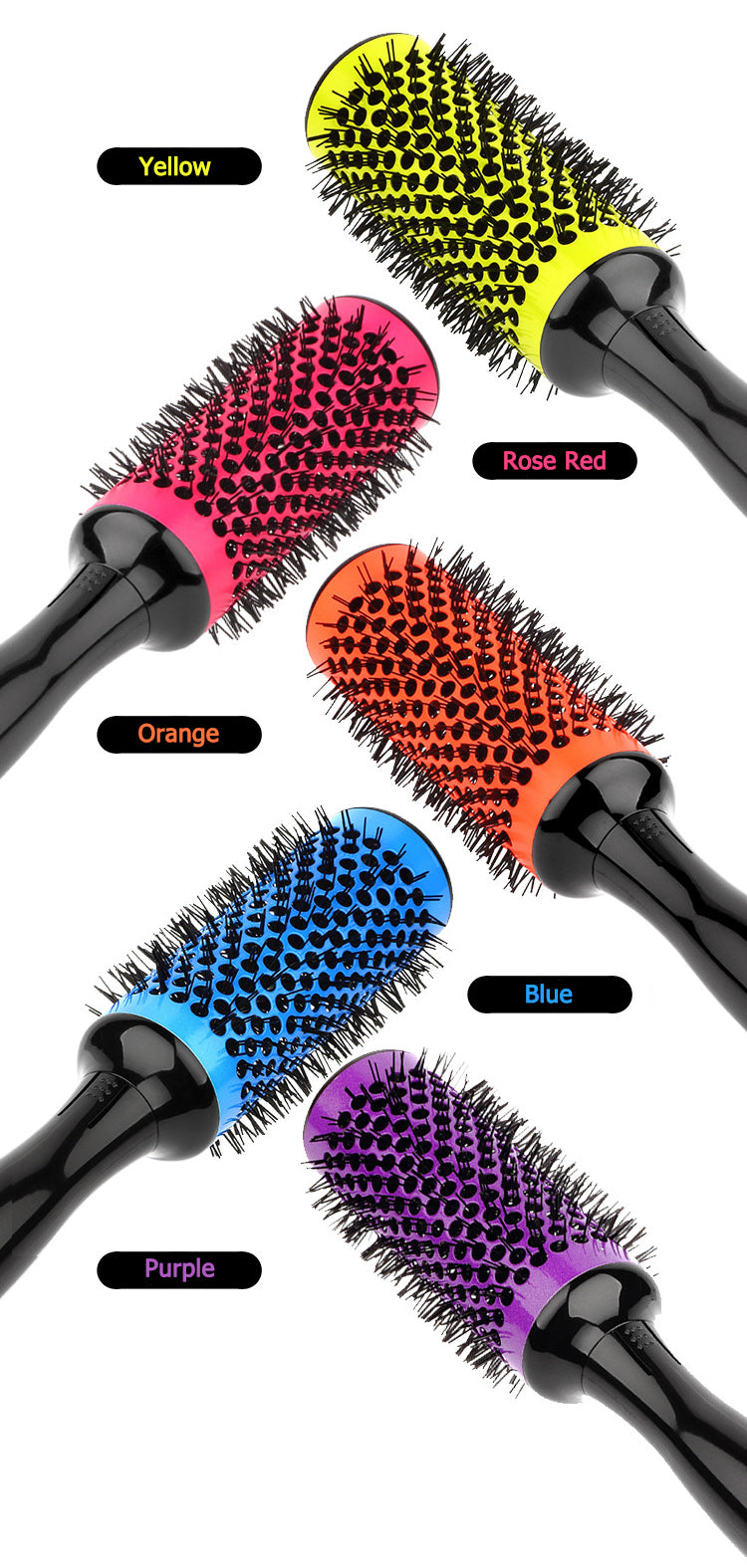 High Temperature Resistant Ceramic Iron Round Comb Beauty Hair Makeup Tool 50mm