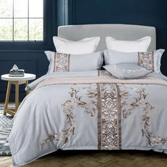 Four-piece satin embroidered long-staple cotton