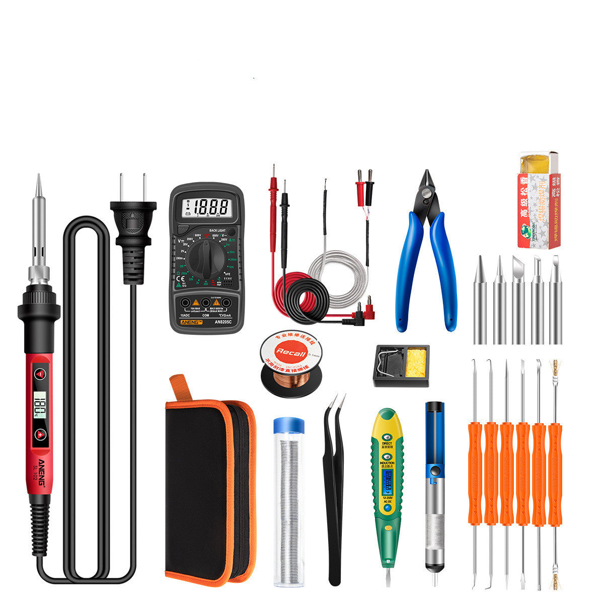 Constant Temperature Electric Soldering Iron Set Adjustable Temperature 60W Digital Display Internal Heat Welding