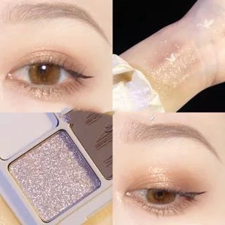 Four-color Eyeshadow Palette Matte Pearlescent Earth Gray Purple Waterproof Sequin Glitter Student