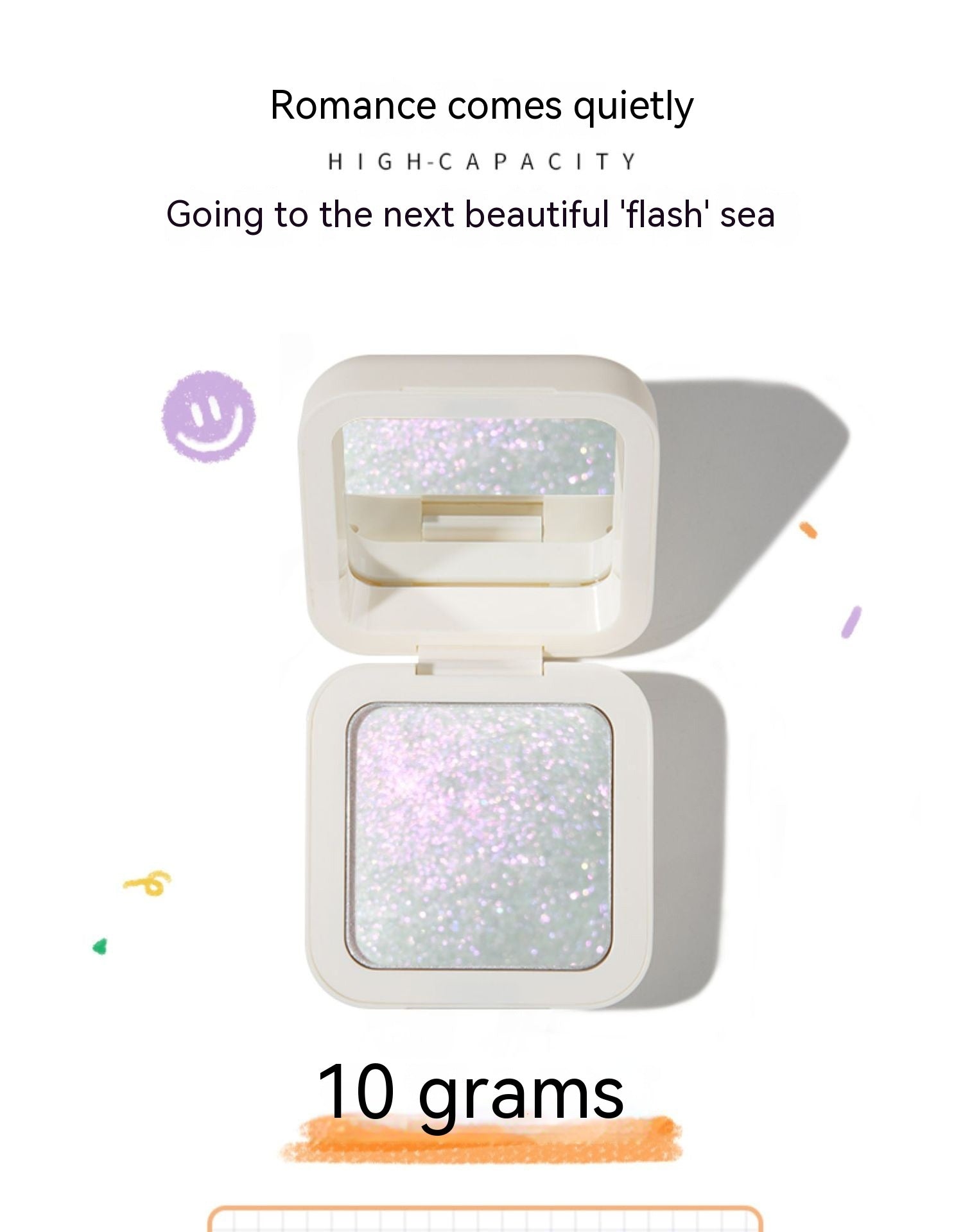 Small White Square High Light Contour Compact Glitter Face Brightening Mashed Potatoes