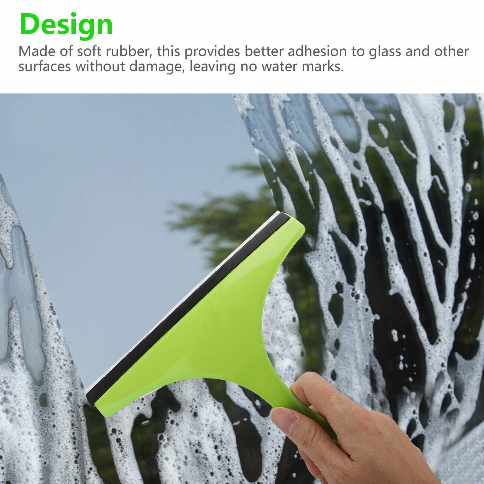 3X Glass Window Wiper Cleaner Squeegee Shower Screen Mirror Home Car Blade Brush Simple Green Car Glass Window Cleaner Wiper Cleaner Household Cleaning Brush Window Cleaning Tools