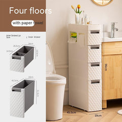 Plastic Floor-standing Multi-layer Toilet Corner Shelf Bathroom Toilet Side Storage Cabinet