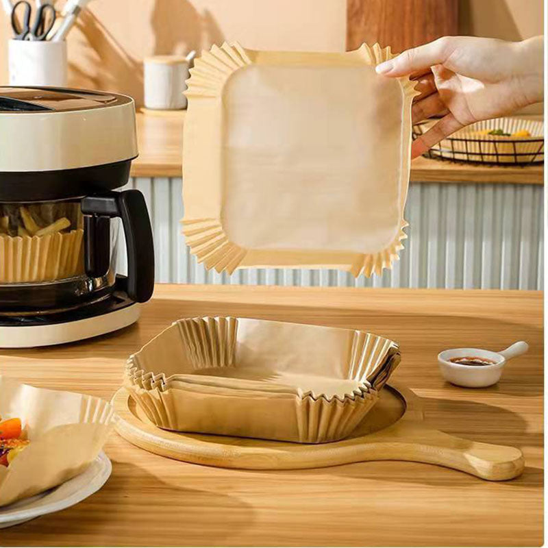 Air Fryer Disposable Paper Liners Parchment Paper Liner Non-Stick Air Fryer Paper Pads Oil Resistant Baking Paper Air Fryer Disposable Paper Liner Non-stick Disposable Liners