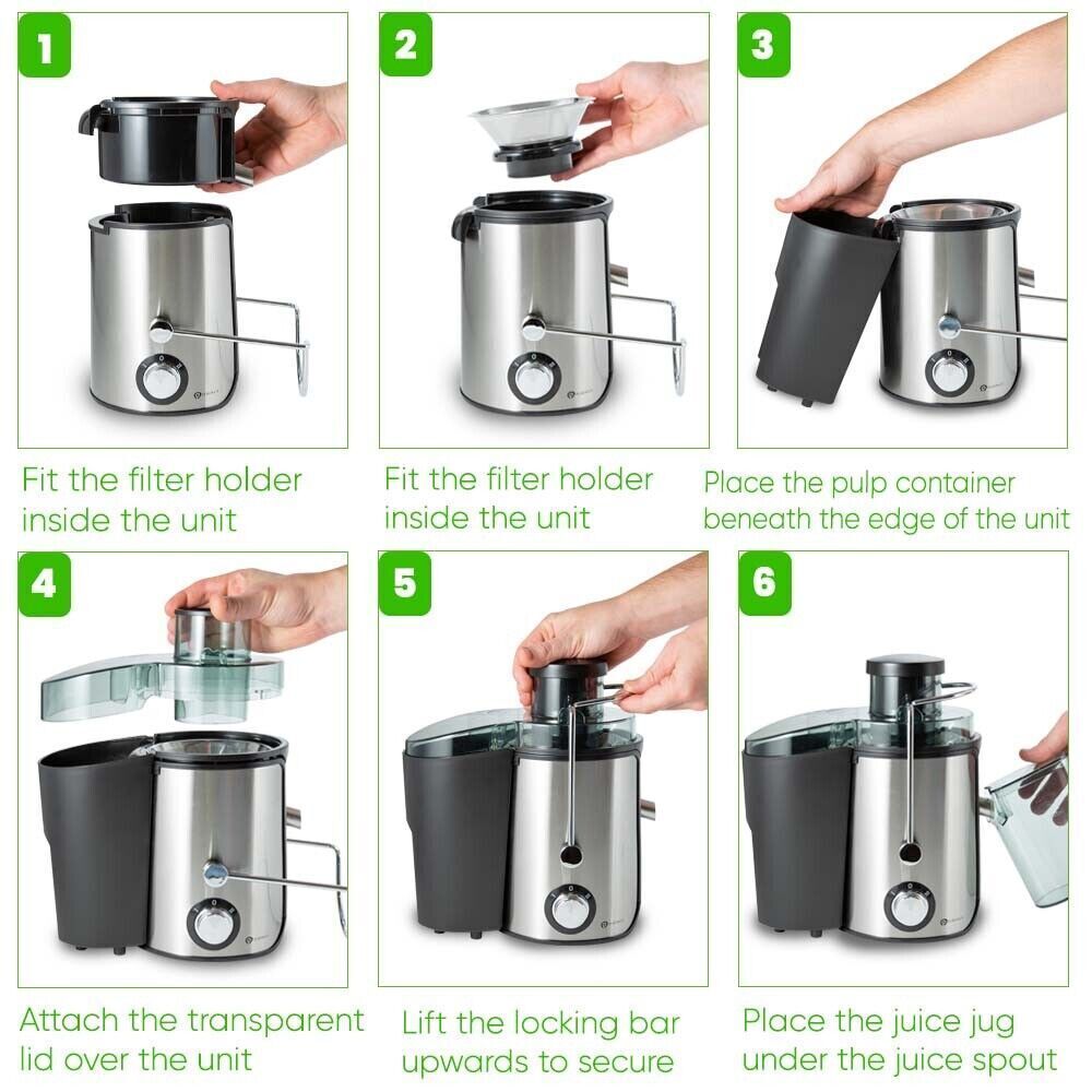 800W Juicer Machine Whole Fruit Vegetable Juice Extractor Free Ice Cube Box